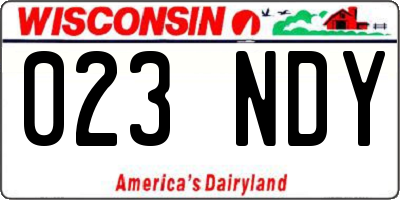 WI license plate 023NDY