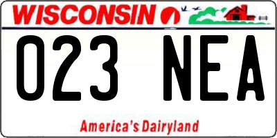 WI license plate 023NEA