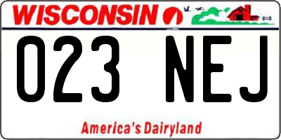 WI license plate 023NEJ