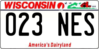 WI license plate 023NES