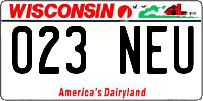 WI license plate 023NEU