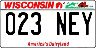 WI license plate 023NEY