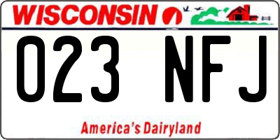 WI license plate 023NFJ