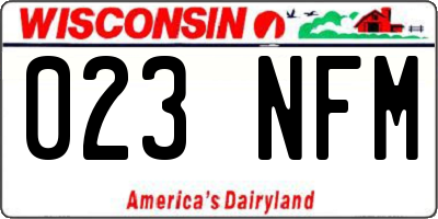 WI license plate 023NFM