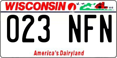 WI license plate 023NFN