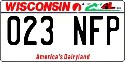 WI license plate 023NFP
