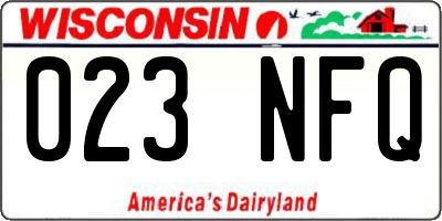 WI license plate 023NFQ