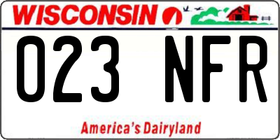 WI license plate 023NFR