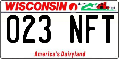 WI license plate 023NFT