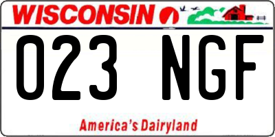 WI license plate 023NGF
