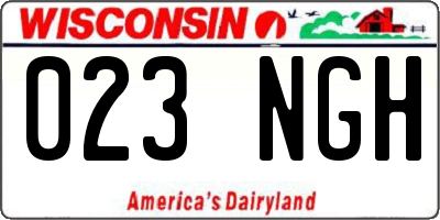 WI license plate 023NGH