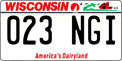 WI license plate 023NGI