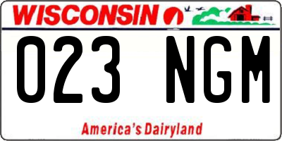 WI license plate 023NGM