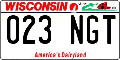 WI license plate 023NGT