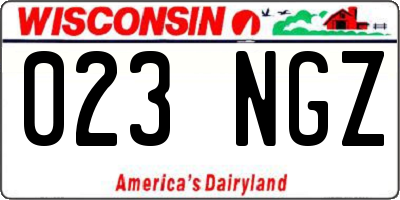 WI license plate 023NGZ