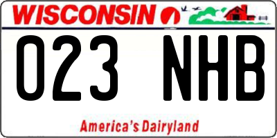 WI license plate 023NHB