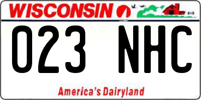 WI license plate 023NHC