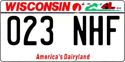 WI license plate 023NHF