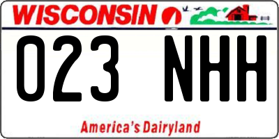 WI license plate 023NHH