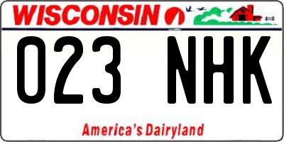 WI license plate 023NHK