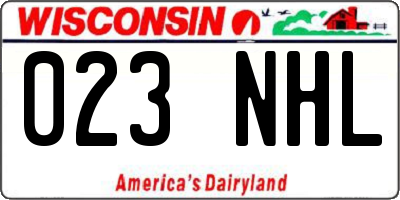 WI license plate 023NHL