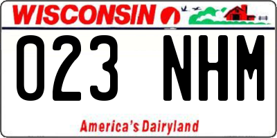 WI license plate 023NHM