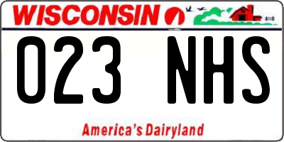 WI license plate 023NHS