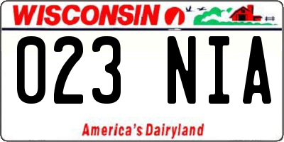 WI license plate 023NIA