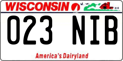WI license plate 023NIB