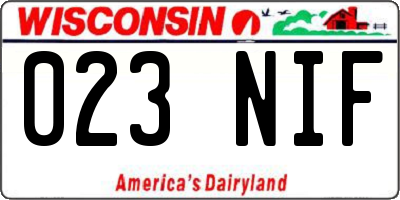 WI license plate 023NIF