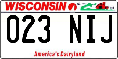 WI license plate 023NIJ