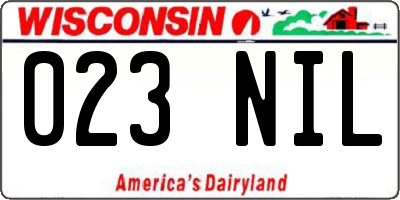 WI license plate 023NIL