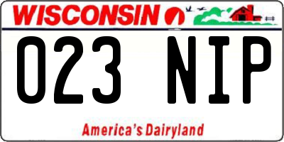 WI license plate 023NIP