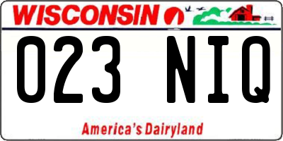 WI license plate 023NIQ