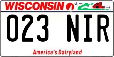 WI license plate 023NIR