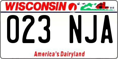 WI license plate 023NJA