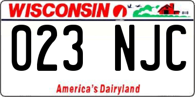 WI license plate 023NJC
