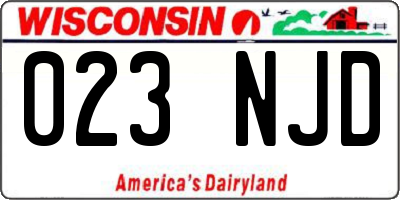 WI license plate 023NJD