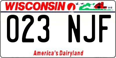WI license plate 023NJF