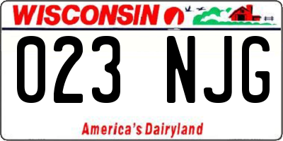 WI license plate 023NJG