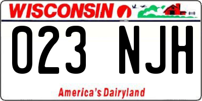 WI license plate 023NJH