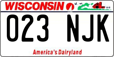 WI license plate 023NJK