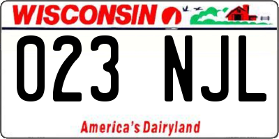WI license plate 023NJL