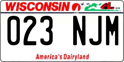 WI license plate 023NJM