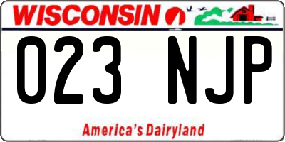 WI license plate 023NJP