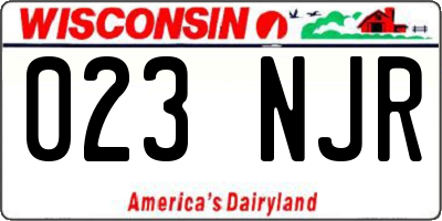 WI license plate 023NJR