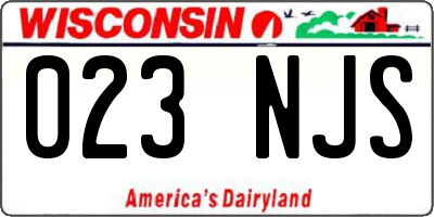 WI license plate 023NJS