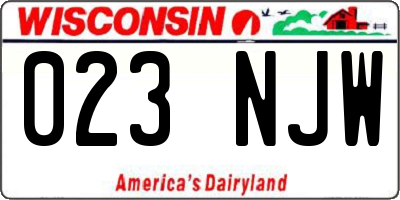 WI license plate 023NJW