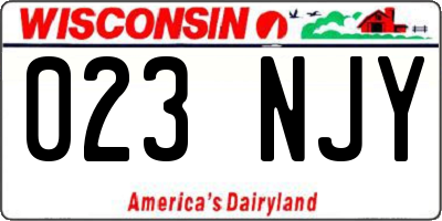WI license plate 023NJY