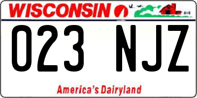 WI license plate 023NJZ